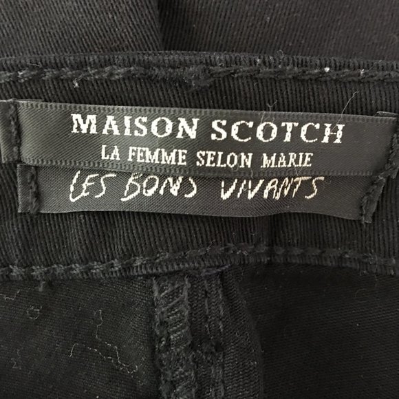 Maison Scotch Petit Ami Slim Boyfriend Jeans Womens 27 Reg Black Studded - Picture 5 of 7